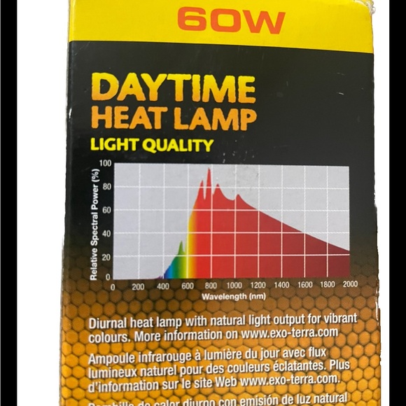 Lot of 2 EXO-TERRA 60w Daytime Heat Lamp Bulbs for Reptiles/ Snakes Terrarium - Picture 6 of 7